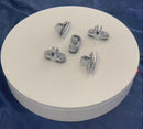 5 Pc Chrome 3 Way Glass Connector 3/16'' Use Cubic Cubbie Connector Clip Tempered Glass