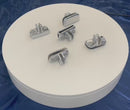 5 Pc Chrome 3 Way Inside Shelf Connector Clip 3/16'' Tempered Glass Shelf