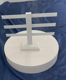 10'' x 9'' White Faux Leather 3 Bars Earring Stand Display Jewelry Showcase Leatherette
