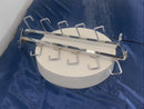 10 Pc 17-1/2''L Chrome Gridwall 5 J Hook Waterfall Faceout Square Tube Fixture