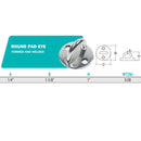 Stainless Steel Round Pad Eye Plate 3/16'', 1/4'', 5/16'' Marine Boat Wire Cable