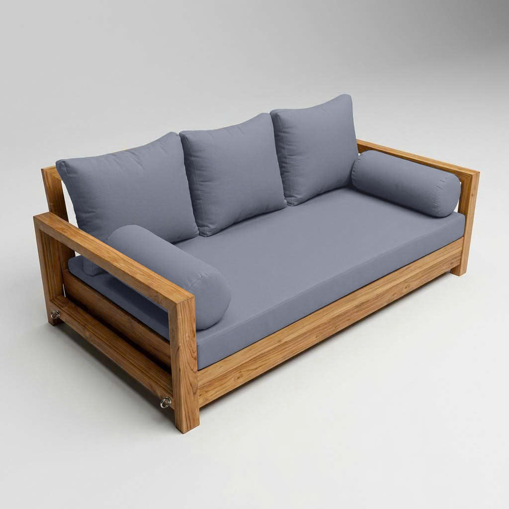 STYLE 3 - Mattress & Pillow Bolster Cushion for Outdoor Indoor Daybed Porch Swing Bed Twin Size | COVERS ONLY |