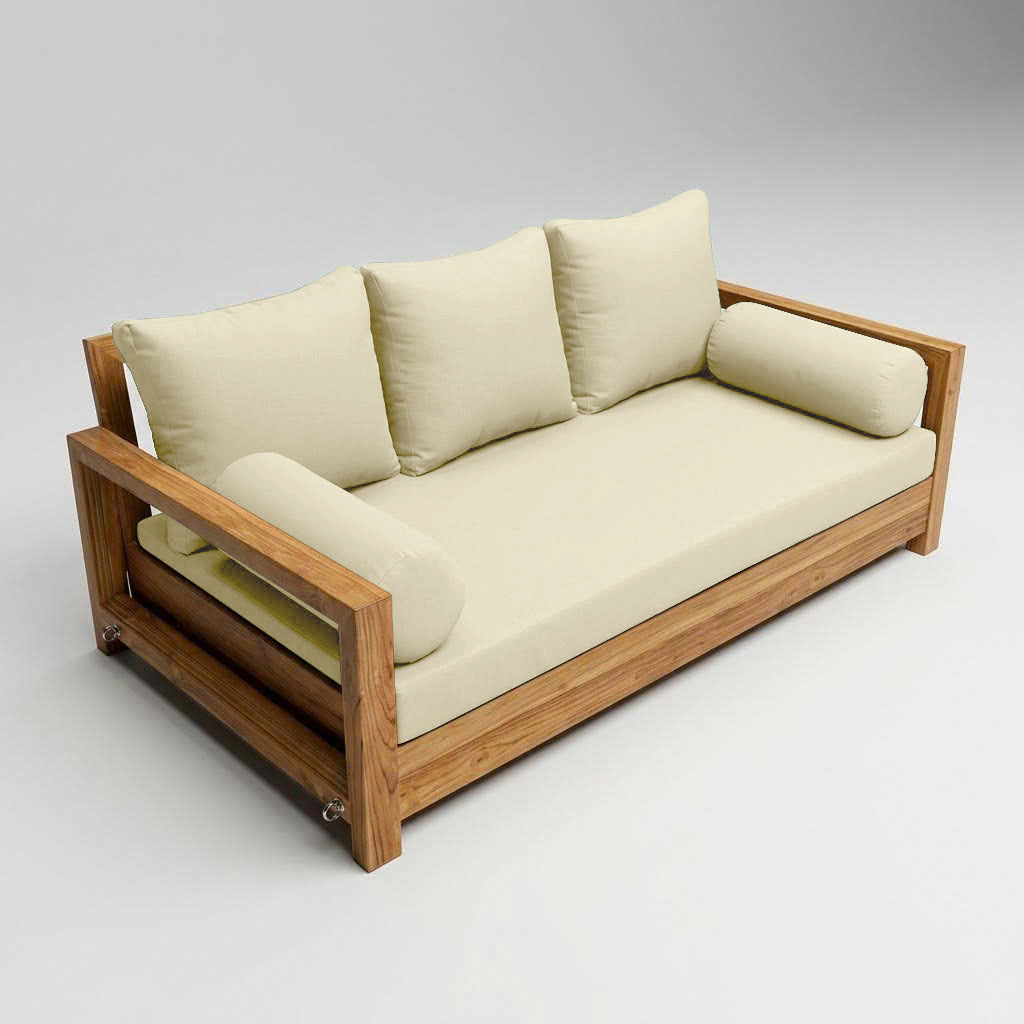 STYLE 3 - Mattress & Pillow Bolster Cushion for Outdoor Indoor Daybed Porch Swing Bed Knife Edge Twin Size AD005 | COVERS ONLY |