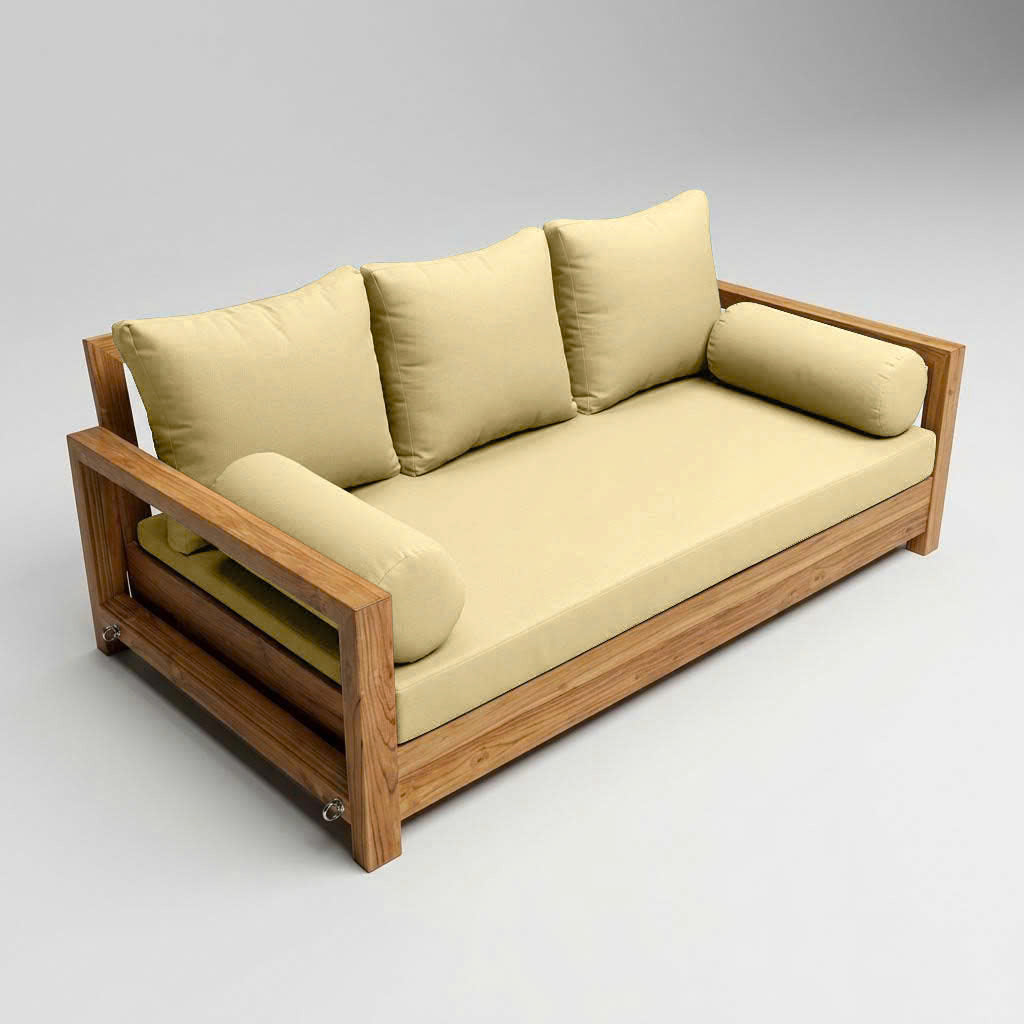 STYLE 3 - Mattress & Pillow Bolster Cushion for Outdoor Indoor Daybed Porch Swing Bed Knife Edge Twin Size AD103 | COVERS ONLY |