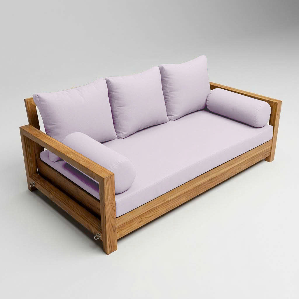 Style3 Full Size 6PC Knife Edge Outdoor Daybed Mattress Cushion Bolster Pillow Slip Cover Complete Set AD107