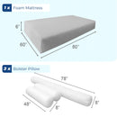 STYLE 6 Queen Size Mattress Foam, Bolster Pillow Cushion Polyester Fiberfill Inserts for Outdoor Indoor Daybed Porch Swing Bed | INSERT ONLY |