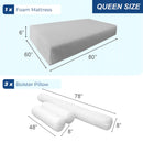 STYLE 6 Mattress Foam & Bolster Pillow Polyester Fiberfill Inserts for Outdoor Indoor Daybed Porch Swing Bed | INSERT ONLY |