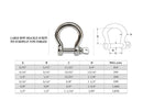 Chain Rigging Bow Shackle Anchor for Boat Stainless Steel Paracord