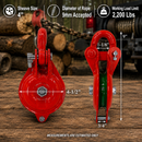 Cable Wire Shackle Pulley, Single Sheave Yarding Block for Wire Rope, Logging, Rigging, Winching, and Towing