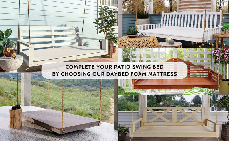 Queen Size 80x60x6 Outdoor Foam Daybed Mattress High Density 1.8 PCF Medium Firm For Patio Daybed Porch Swing Bed