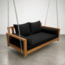 Style 1 Complete Set Twin Size Wood Patio Sofa Daybed + Cushion Inserts + Covers
