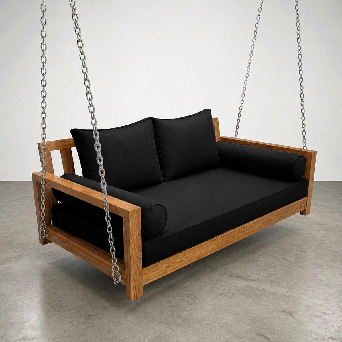 Style1 Complete Set Twin Size Wood Patio Sofa Daybed + Cushion Inserts + Covers