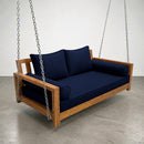 Style 1 Complete Set Twin Size Wood Patio Sofa Daybed + Cushion Inserts + Covers