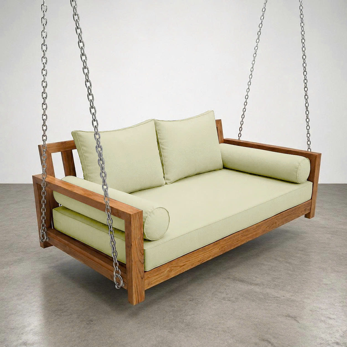 Style1 Complete Set Twin Size Wood Patio Sofa Daybed + Cushion Inserts + Covers
