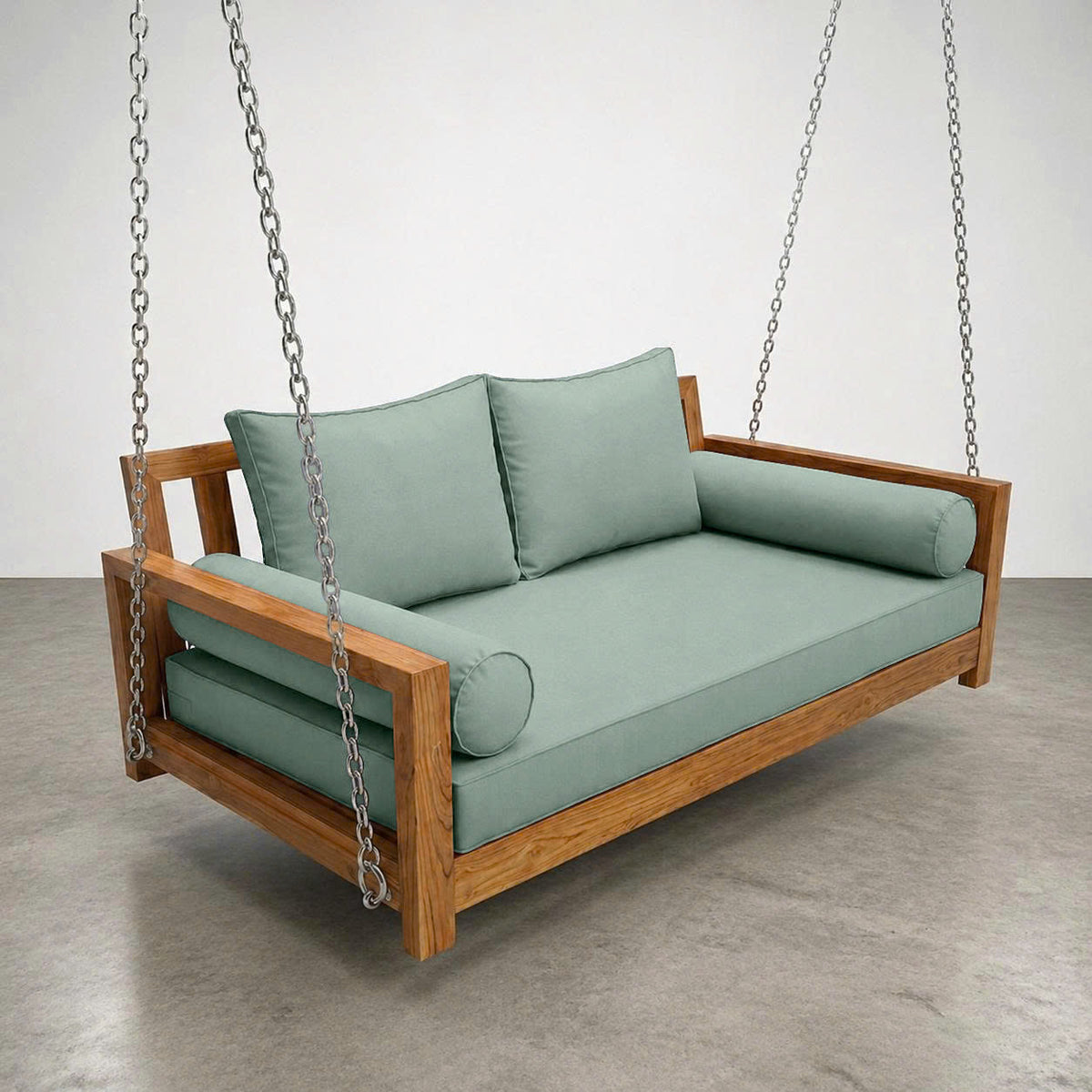 Style1 Complete Set Twin Size Wood Patio Sofa Daybed + Cushion Inserts + Covers