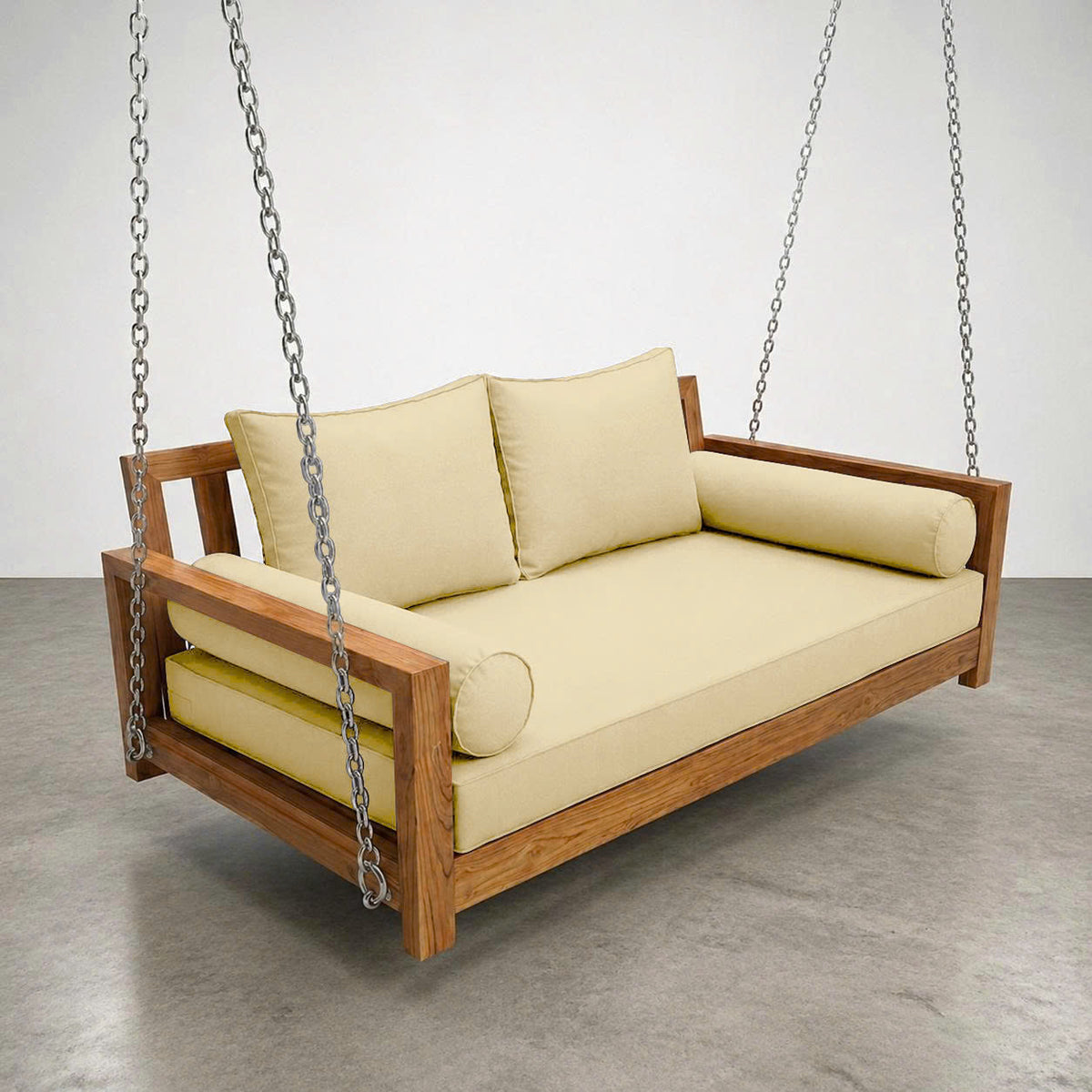 Style1 Complete Set Twin Size Wood Patio Sofa Daybed + Cushion Inserts + Covers