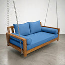 Style1 Complete Set Twin Size Wood Patio Sofa Daybed + Cushion Inserts + Covers