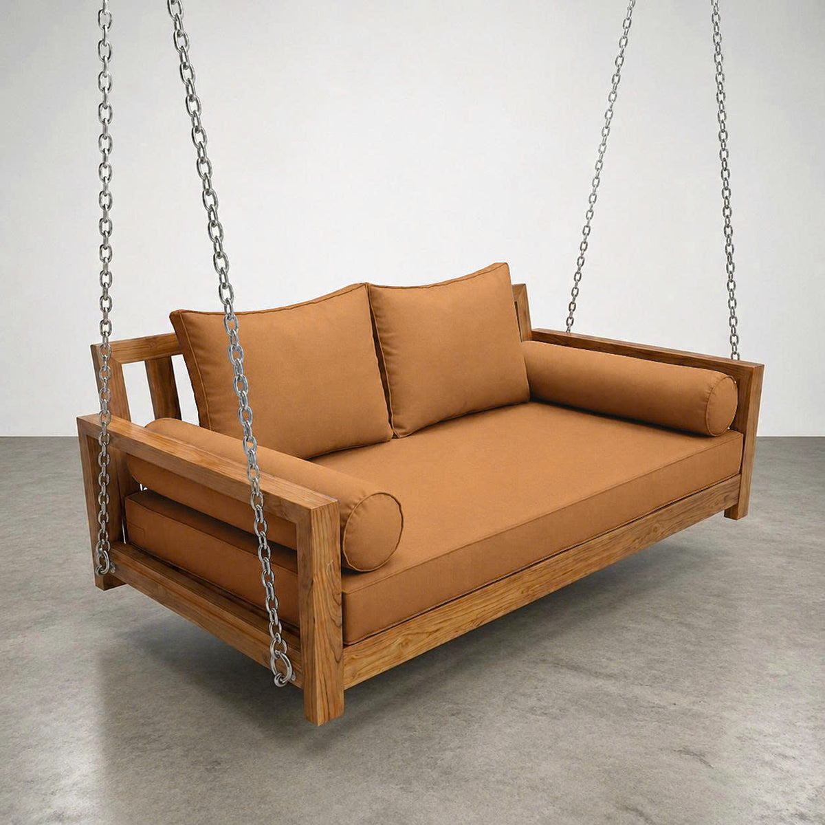 Style1 Complete Set Twin Size Wood Patio Sofa Daybed + Cushion Inserts + Covers