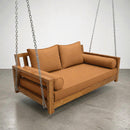 Style1 Complete Set Twin Size Wood Patio Sofa Daybed + Cushion Inserts + Covers