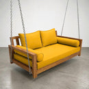 Style 1 Complete Set Twin Size Wood Patio Sofa Daybed + Cushion Inserts + Covers