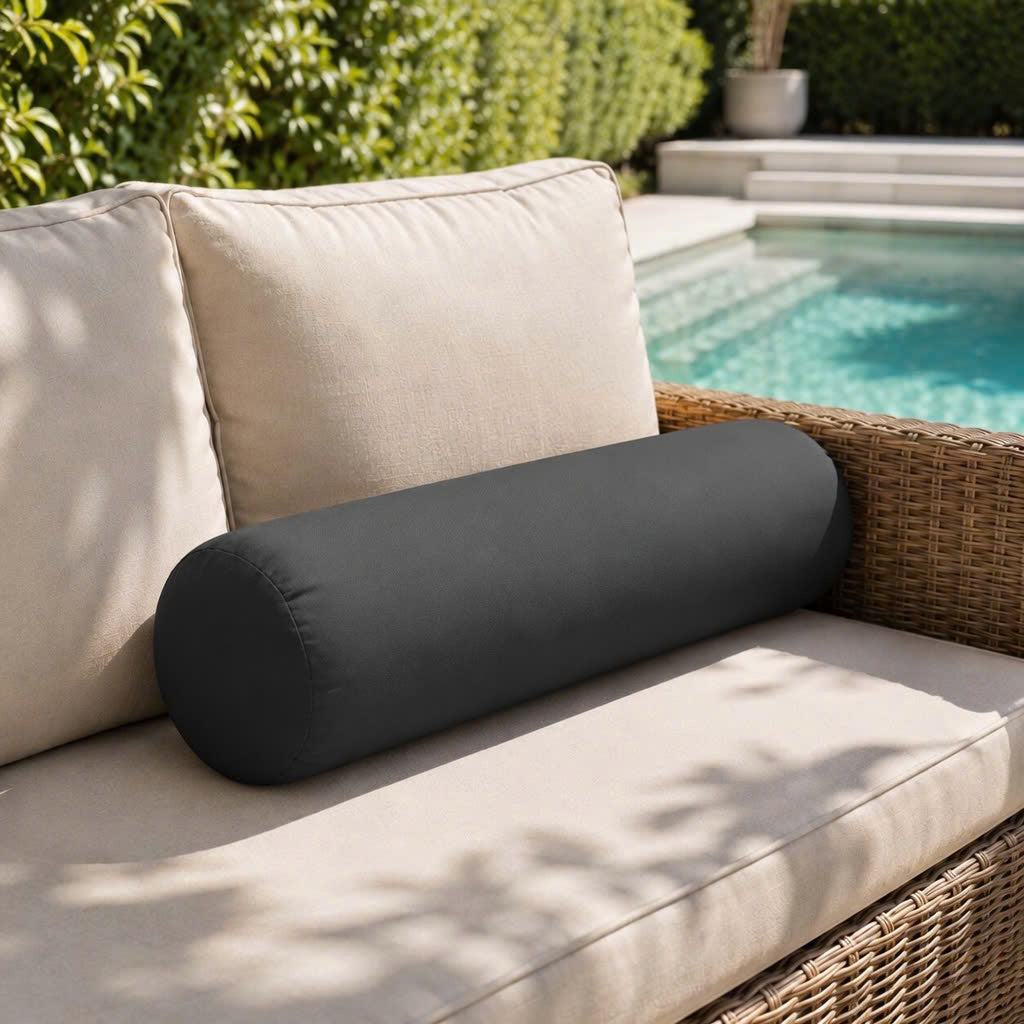 Large Size 26"x6" Outdoor Bolster Pillow Water Repellent Decorative Bolster Pillow Insert and Cover for Porch Swing Couch Sofa Cushion Patio Furniture