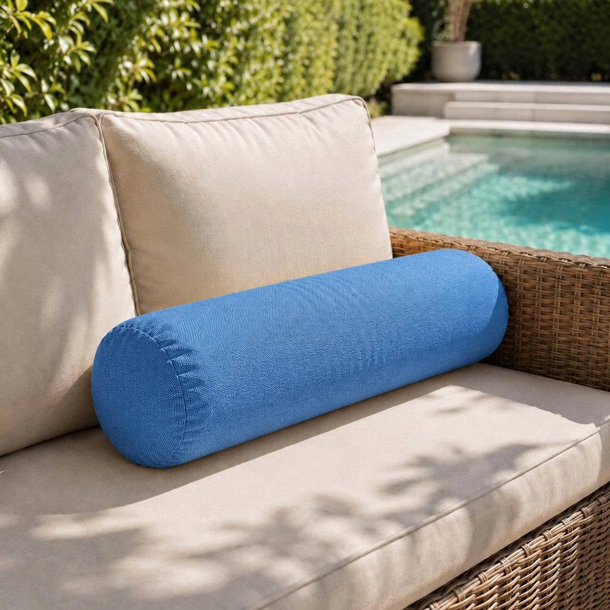 Large Size 26"x6" Outdoor Bolster Pillow Water Repellent Decorative Bolster Pillow Insert and Cover for Porch Swing Couch Sofa Cushion Patio Furniture