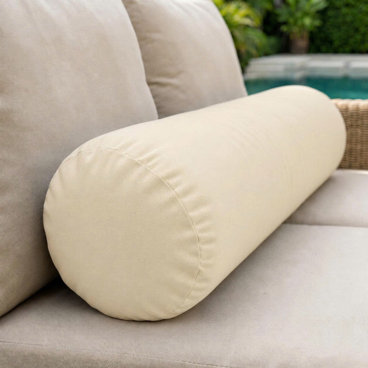 Large Size 26"x6" Outdoor Bolster Pillow Water Repellent Decorative Bolster Pillow Insert and Cover for Porch Swing Couch Sofa Cushion Patio Furniture