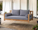 Style 1 Complete Set Twin Size Wood Patio Sofa Daybed + Cushion Inserts + Covers