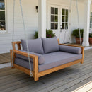 Style 1 Complete Set Twin Size Wood Patio Sofa Daybed + Cushion Inserts + Covers