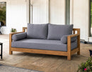 Style 1 Complete Set Twin Size Wood Patio Sofa Daybed + Cushion Inserts + Covers