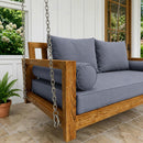 Style 1 Complete Set Twin Size Wood Patio Sofa Daybed + Cushion Inserts + Covers