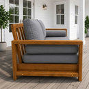 Style 1 Complete Set Twin Size Wood Patio Sofa Daybed + Cushion Inserts + Covers