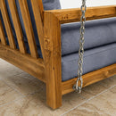 Style 1 Complete Set Twin Size Wood Patio Sofa Daybed + Cushion Inserts + Covers
