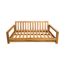 Style 1 Complete Set Twin Size Wood Patio Sofa Daybed + Cushion Inserts + Covers