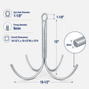 Heavy Duty Galvanized Steel 4-Prong Grapnel Anchor, Boat Anchor for Kayak, Jet Ski, Canoe, Small Watercraft, and Marine Use