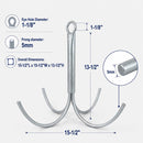 Heavy Duty Galvanized Steel 4-Prong Grapnel Anchor, Boat Anchor for Kayak, Jet Ski, Canoe, Small Watercraft, and Marine Use