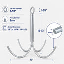 Heavy Duty Galvanized Steel 4-Prong Grapnel Anchor, Boat Anchor for Kayak, Jet Ski, Canoe, Small Watercraft, and Marine Use