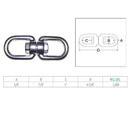 Stainless Steel 3/8" EYE EYE Swivel Marine Mooring SS-316 - 1500 lbs