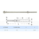 50PC 10'' 316 SS Hand Swage Long Thread End Fitting for 1/8" Cable Railing Rail