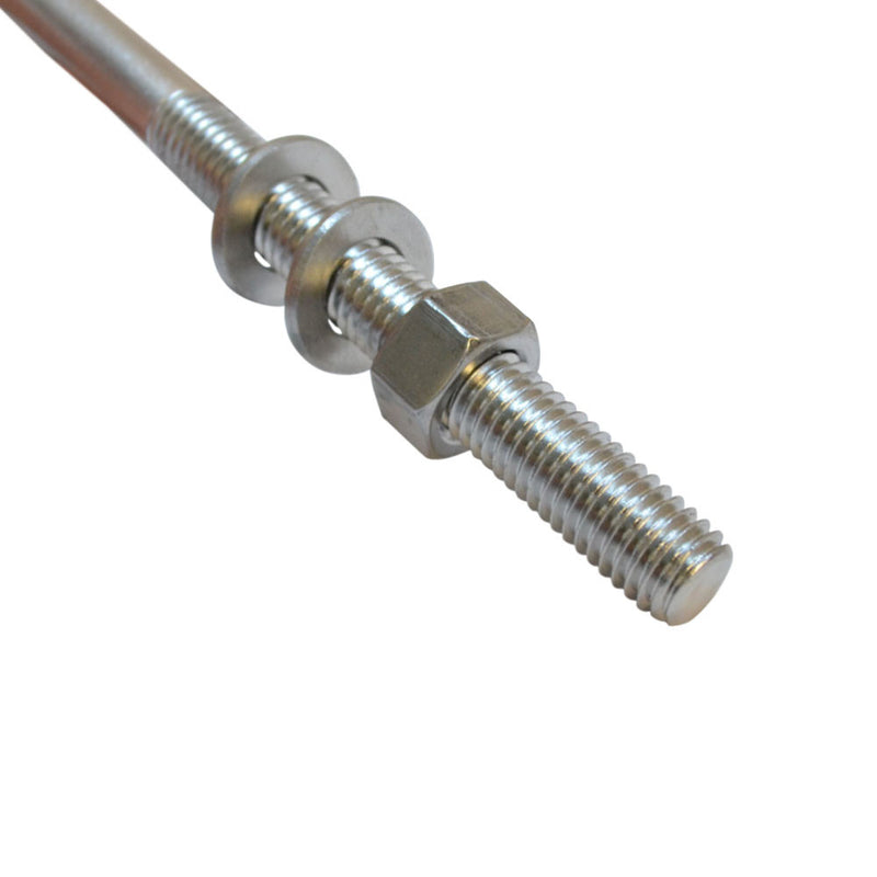 Forge Style Marine Stainless Steel 5/16" x 8" Turned Eye Bolt Nut and Washers  90 Lb Cap.