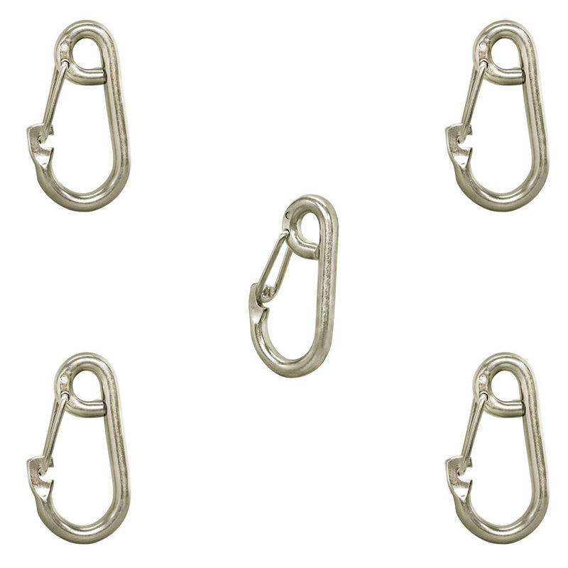 Stainless Steel T316 Marine Boat Spring Snap Type Harness Clip 1/4", 5/16" | PACK 5 |