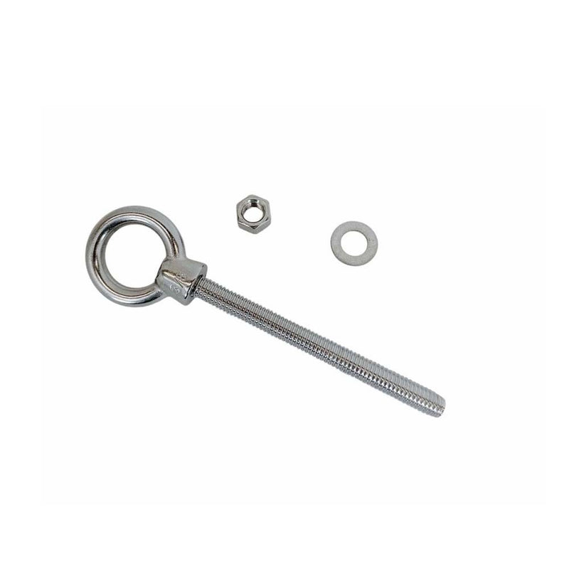 5 Pc Stainless Steel Marine 3/8" x 4" Shoulder Eye Bolt SS316 Fully Threaded 1,000 Lb Cap
