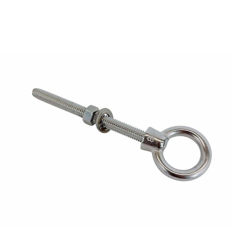 5 Pc Stainless Steel Marine 3/8" x 4" Shoulder Eye Bolt SS316 Fully Threaded 1,000 Lb Cap