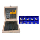 5 PC 1/2'' Indexable Carbide Insert Lathe Turning Tool Bit + 10 Pc Tips COMBO