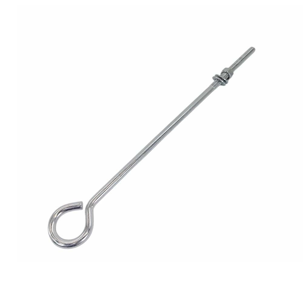 10 Pcs Marine T316 Stainless Steel 3/8'' x 12'' Turned Eye Bolt Nut 140 Lbs WLL