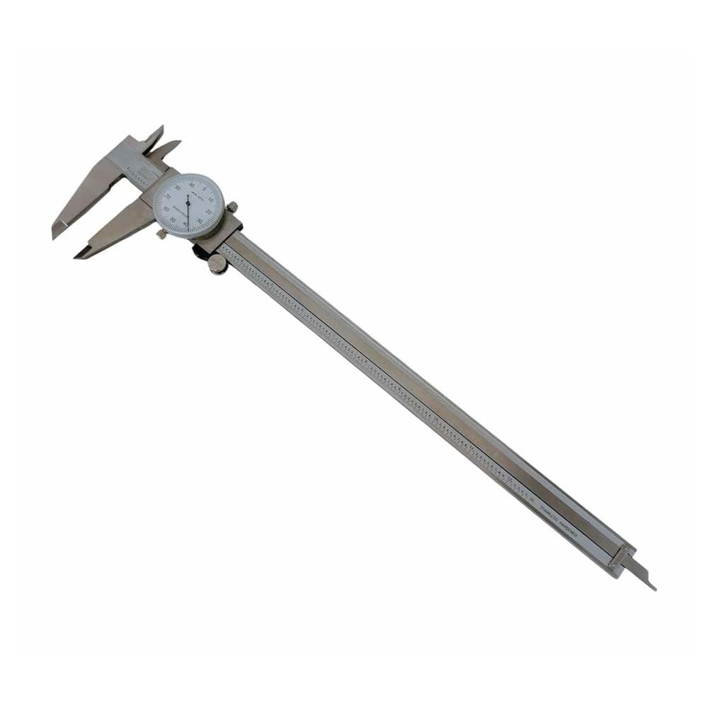 12" Stainless Steel Dial Caliper, 4 Way Shockproof Precision Measuring Tool, 0.001" Graduation Micrometer Gauge Ruler
