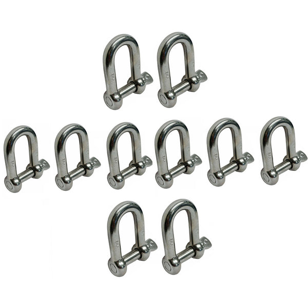 10 Pc 5/32" Chain D type Rigging Bow Shackle Anchor Boat Stainless Steel Paracord