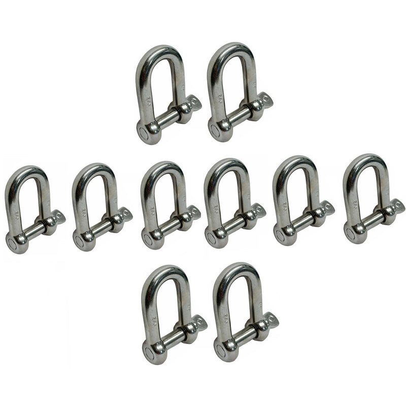 10 Pc 5/32" Chain D type Rigging Bow Shackle Anchor Boat Stainless Steel Paracord
