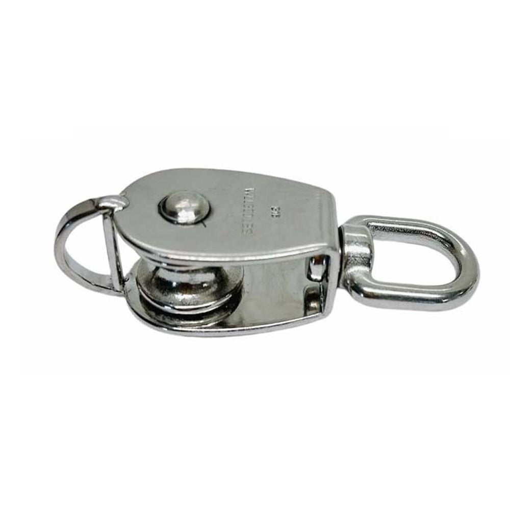 1'' Marine Stainless Steel 316 SINGLE Pulley w- Swivel Eye Hoist Lift 300Lbs