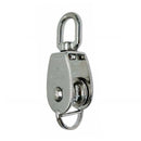 1'' Marine Stainless Steel 316 SINGLE Pulley w- Swivel Eye Hoist Lift 300Lbs